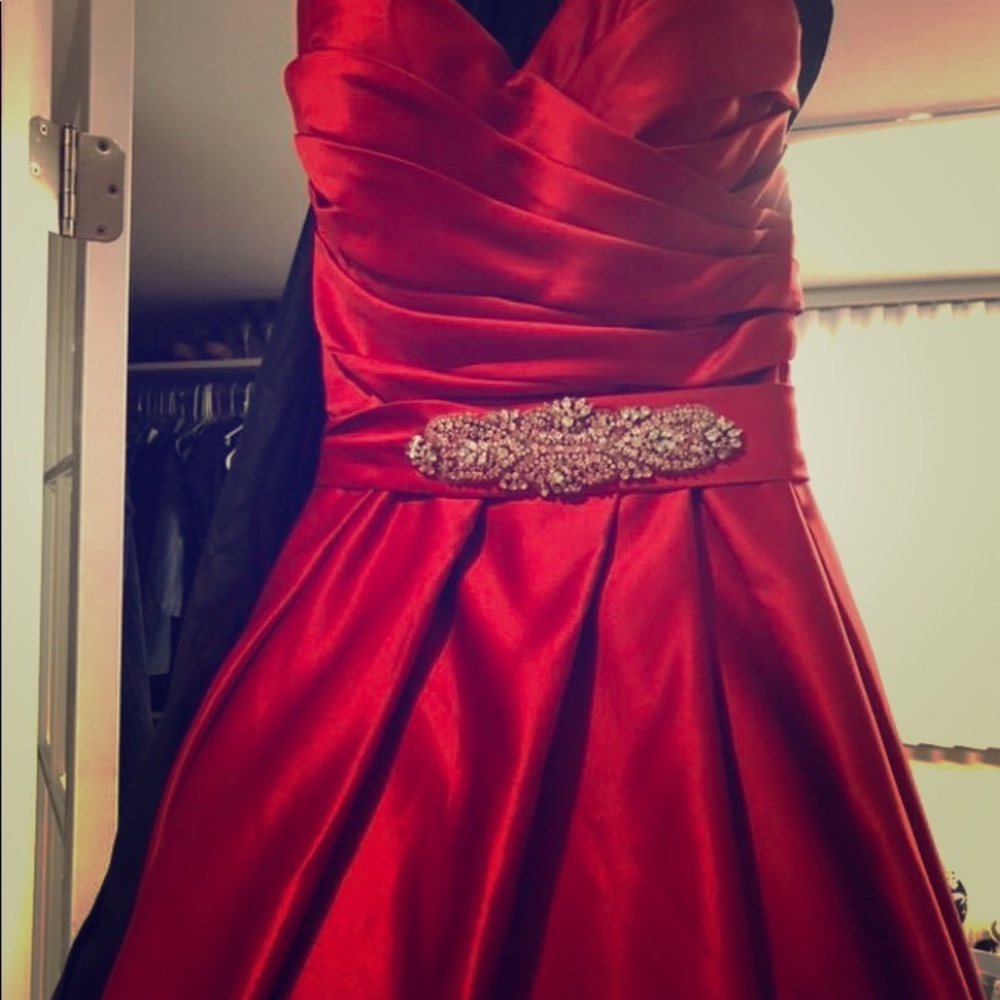Red ball gown